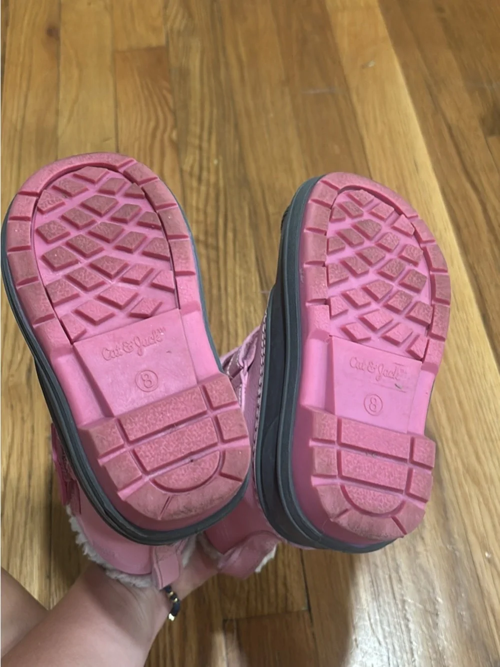 Cat & Jack Pink and Gray Kids Winter Boots